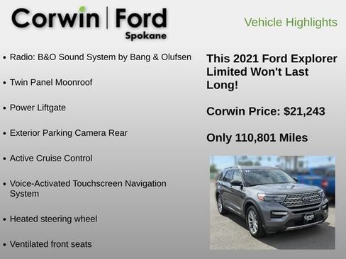 Used 2021 Ford Explorer Limited AWD/4WD image 6