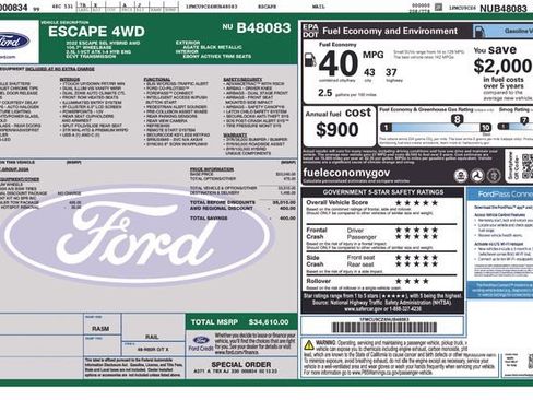 Used 2022 Ford Escape SEL w/ Class II Trailer Tow Package image 2