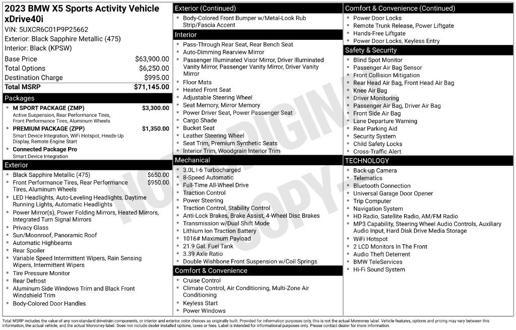 Used 2023 BMW X5 xDrive40i w/ M Sport Package AWD/4WD image 20