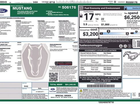 Used 2024 Ford Mustang Dark Horse w/ Dark Horse Handlin Package RWD image 30