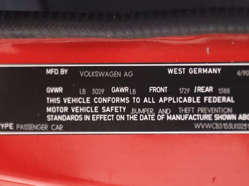Used 1990 Volkswagen Cabriolet FWD image 93