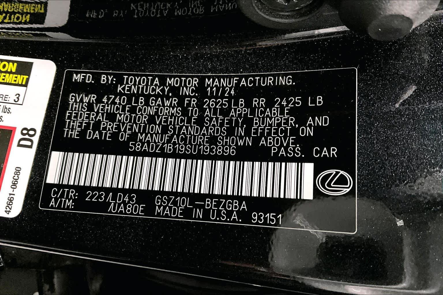 Used 2025 Lexus ES 350 w/ Premium Package FWD image 37