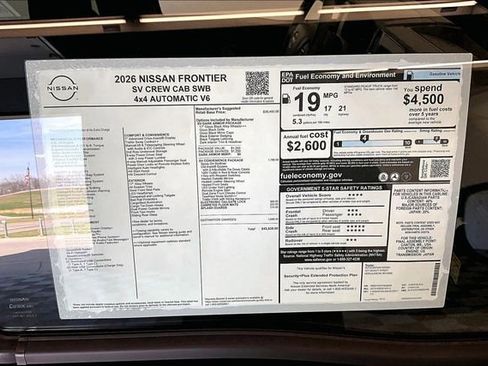 New 2026 Nissan Frontier SV w/ SV Convenience Package image 38