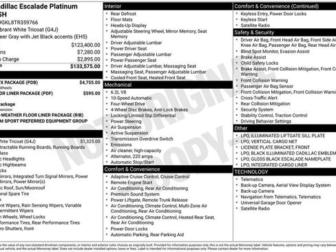 New 2026 Cadillac Escalade Platinum Sport w/ LPO, ONYX Package AWD/4WD image 2