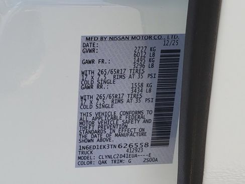 New 2026 Nissan Frontier SV w/ SV Convenience Package image 11