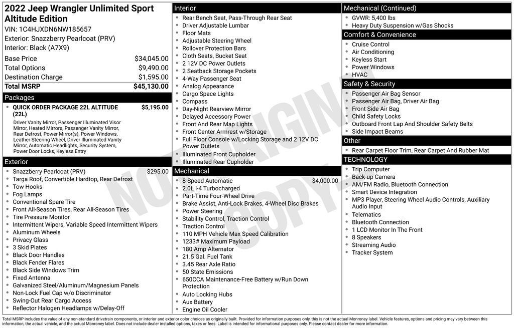 Used 2022 Jeep Wrangler Unlimited Sport AWD/4WD image 25
