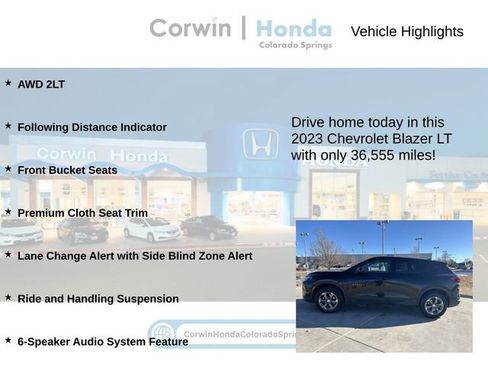 Used 2023 Chevrolet Blazer LT w/ Driver Confidence Package image 6