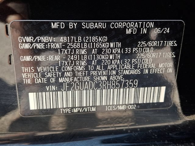 Certified 2024 Subaru Crosstrek 2.0i Premium AWD/4WD image 27