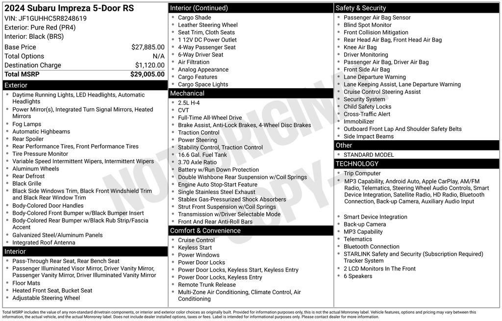 Certified 2024 Subaru Impreza RS AWD/4WD image 33