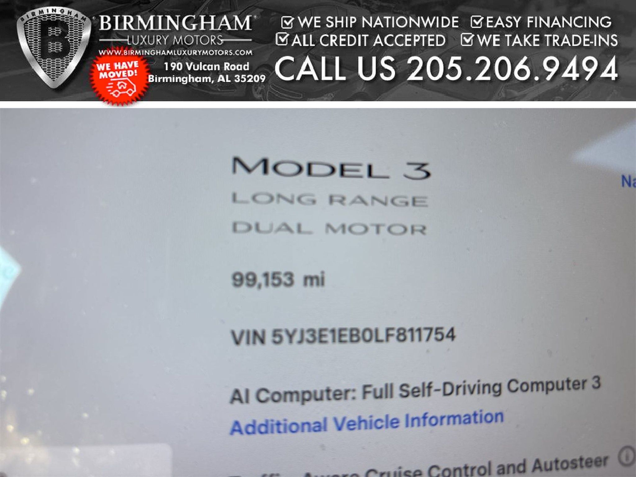 Used 2020 Tesla Model 3 Long Range AWD/4WD image 2