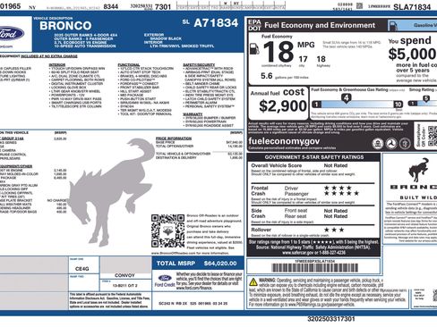 Certified 2025 Ford Bronco Outer Banks w/ Sasquatch Package AWD/4WD image 50