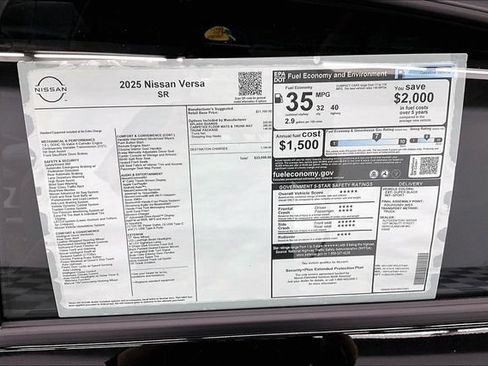 New 2025 Nissan Versa SR w/ Trunk Package image 36