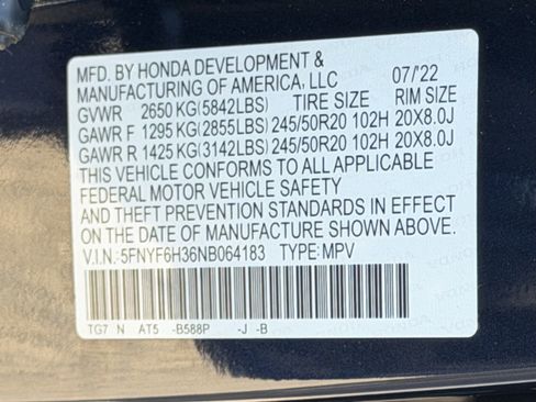 Certified 2022 Honda Pilot Sport image 28