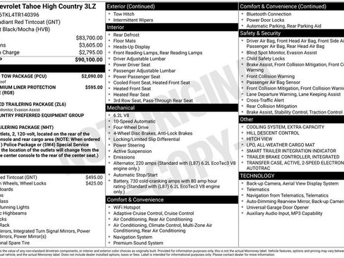 New 2026 Chevrolet Tahoe High Country w/ Sun And Tow Package AWD/4WD image 27