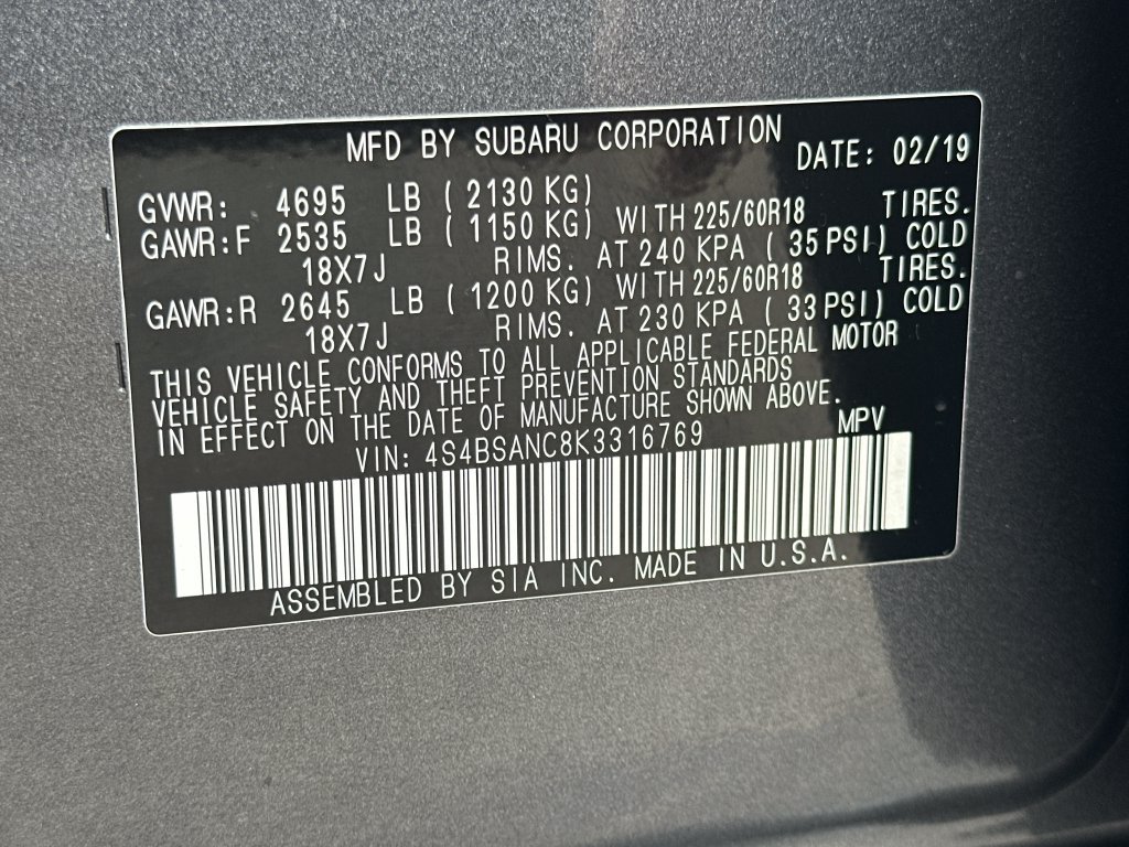 Used 2019 Subaru Outback 2.5i Limited w/ Popular Package #2 AWD/4WD image 40