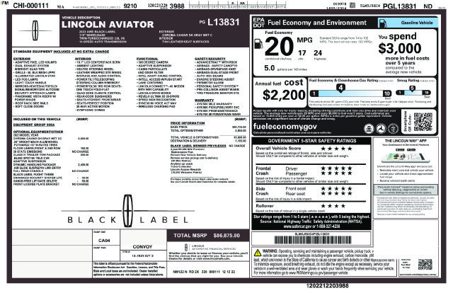 Used 2023 Lincoln Aviator Black Label w/ Dynamic Handling Package AWD/4WD image 3