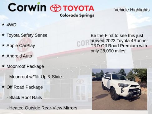 Used 2023 Toyota 4Runner TRD Off-Road Premium w/ Moonroof Package AWD/4WD image 4