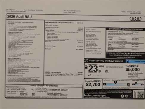 New 2026 Audi RS 3 image 31