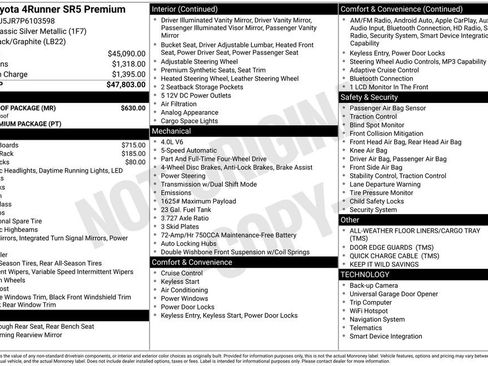Certified 2023 Toyota 4Runner SR5 Premium w/ Moonroof Package AWD/4WD image 29