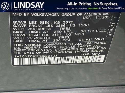 New 2026 Volkswagen Atlas Peak Edition AWD/4WD image 23