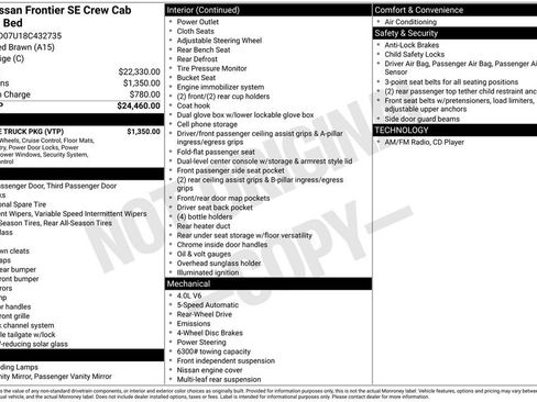 Used 2008 Nissan Frontier SE w/ SE Value Truck Pkg RWD image 7