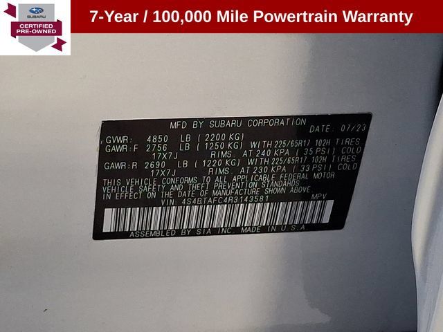 Certified 2024 Subaru Outback Premium AWD/4WD image 27