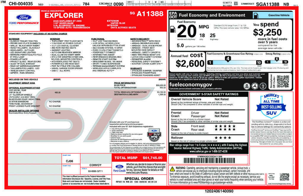 Used 2025 Ford Explorer ST AWD/4WD image 39