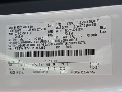 Used 2020 Ford F150 Lariat w/ Equipment Group 502A Luxury AWD/4WD image 37
