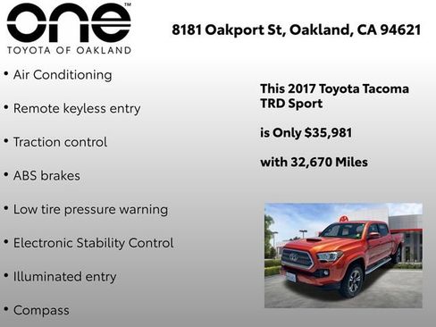 Certified 2017 Toyota Tacoma TRD Sport AWD/4WD image 8