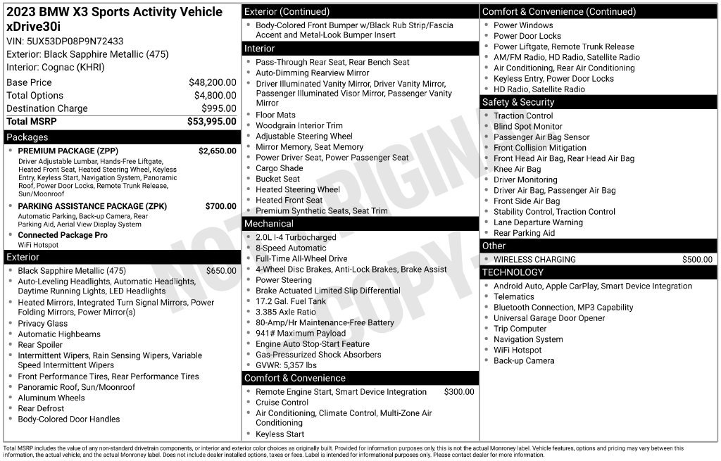 Certified 2023 BMW X3 xDrive30i AWD/4WD image 2