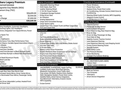 Used 2023 Subaru Legacy Premium image 2