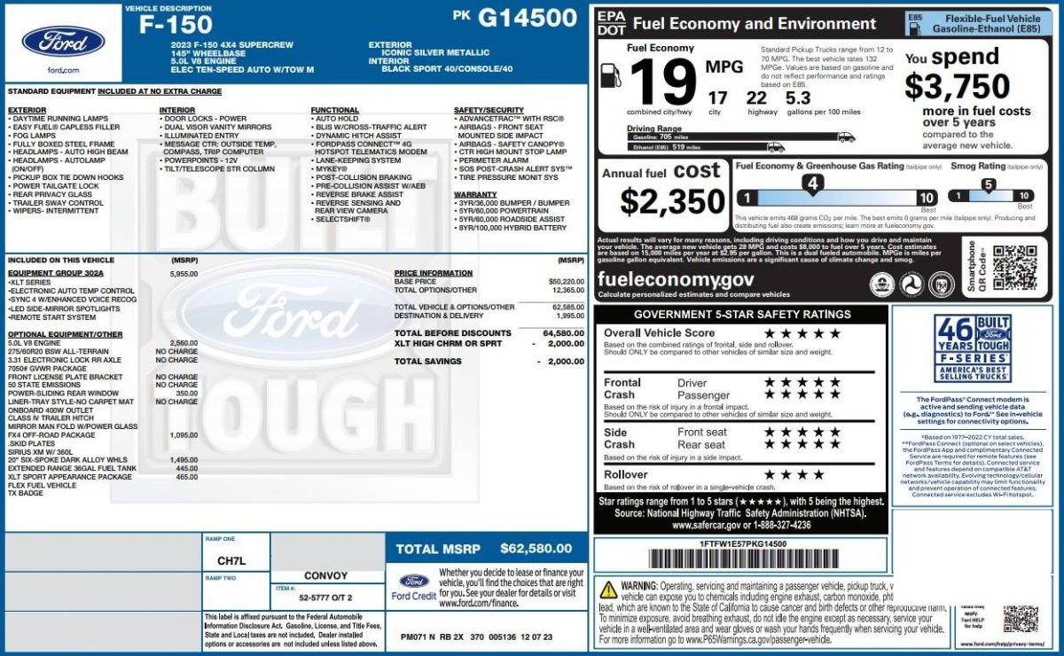 Used 2023 Ford F150 XLT w/ Equipment Group 302A High AWD/4WD image 15
