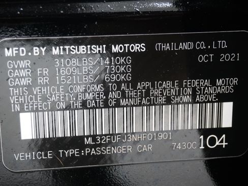 Used 2022 Mitsubishi Mirage G4 LE FWD image 24