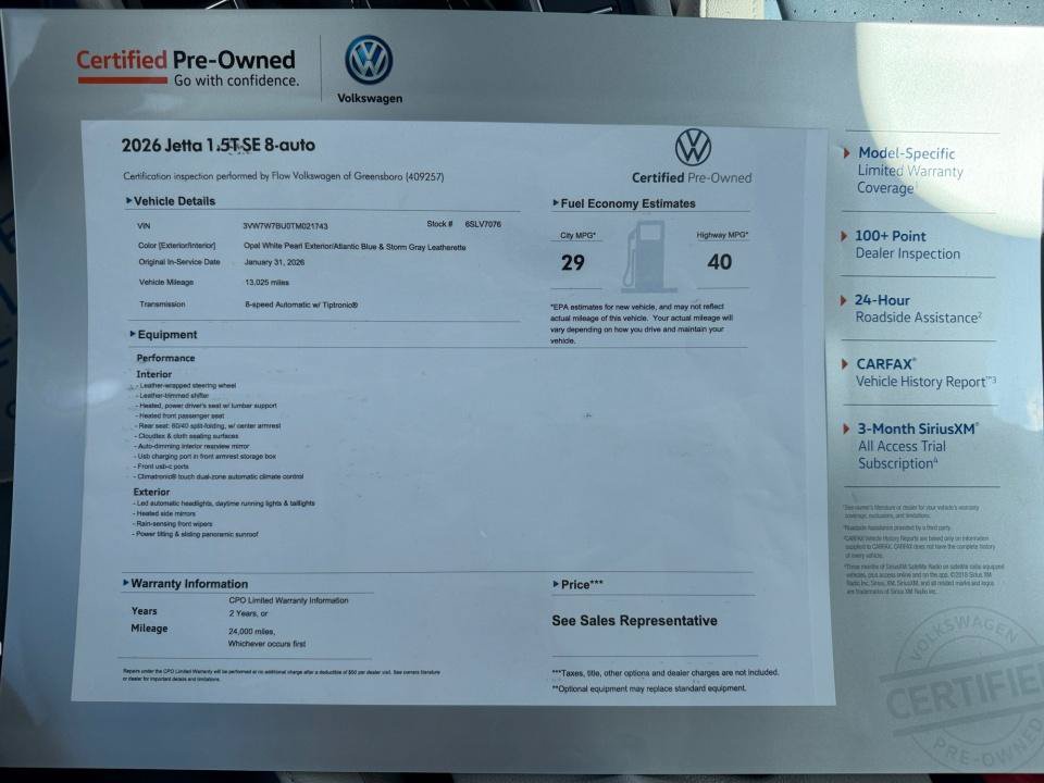 Certified 2026 Volkswagen Jetta SE FWD image 33
