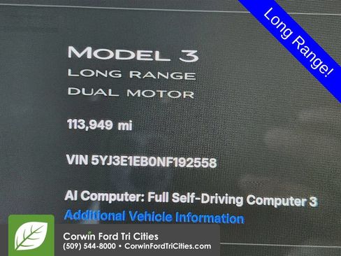 Used 2022 Tesla Model 3 Long Range AWD/4WD image 2