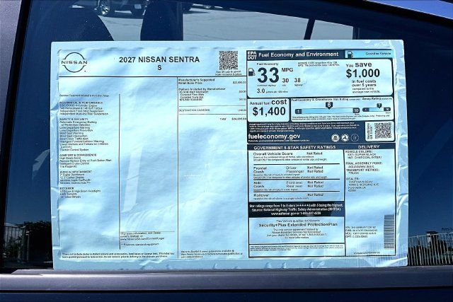 New 2027 Nissan Sentra S w/ Floor Mat Package FWD image 13