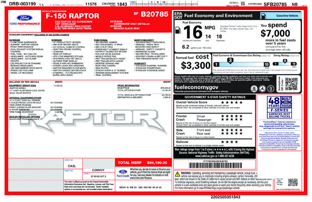 Used 2025 Ford F150 Raptor AWD/4WD image 6