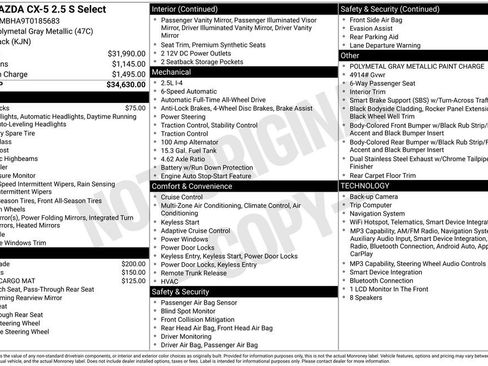 New 2026 MAZDA CX-5 Select AWD/4WD image 2