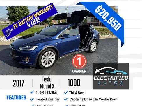 Used 2017 Tesla Model X 100D AWD/4WD image 1