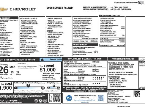 New 2026 Chevrolet Equinox RS w/ Safety and Technology Package AWD/4WD image 4
