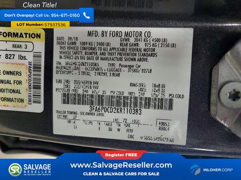 Used 2019 Ford Fusion SEL FWD image 16