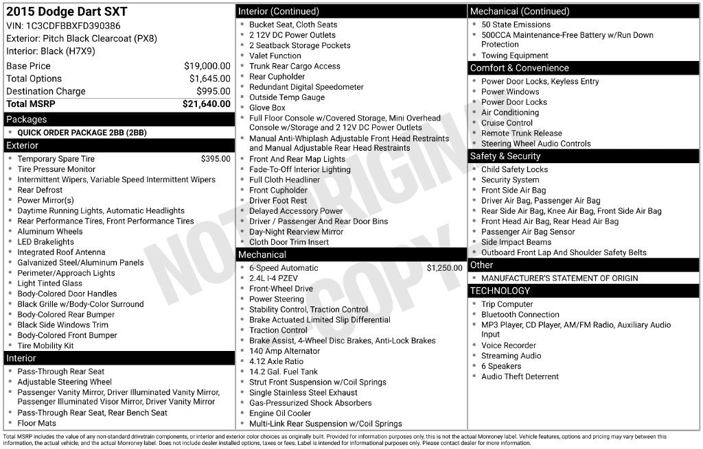 Used 2015 Dodge Dart SXT FWD image 7