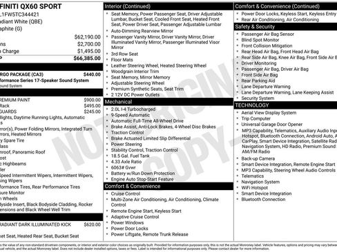 Certified 2026 INFINITI QX60 Sport w/ Dark Cargo Package AWD/4WD image 34
