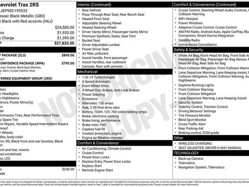Used 2025 Chevrolet Trax RS w/ Sunroof Package FWD image 29