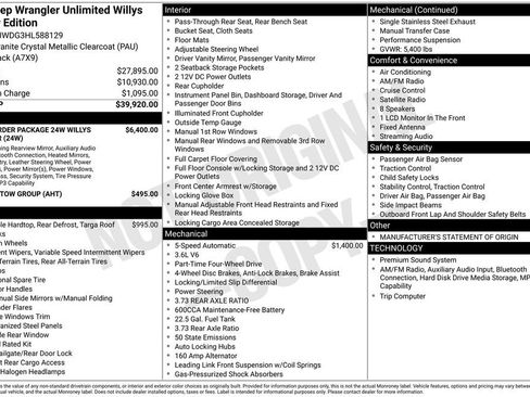 Used 2017 Jeep Wrangler Unlimited Willys image 33