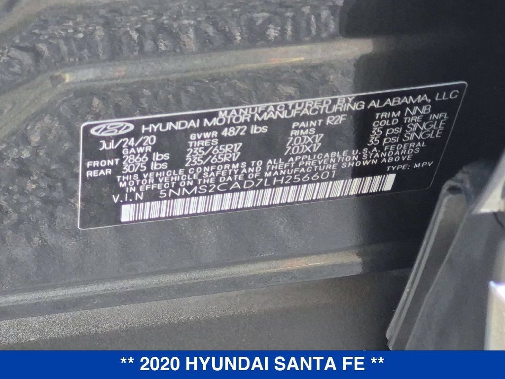 Used 2020 Hyundai Santa Fe SE AWD/4WD image 32