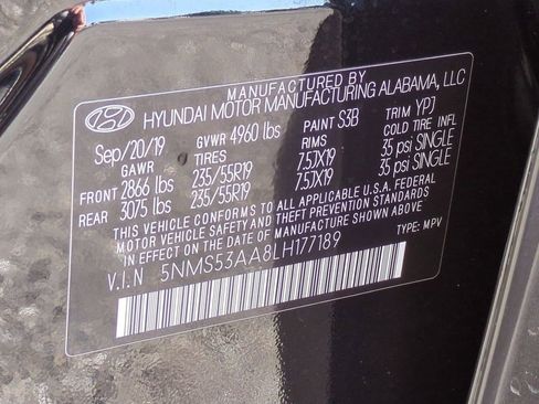 Certified 2020 Hyundai Santa Fe Limited w/ Cargo Package image 33