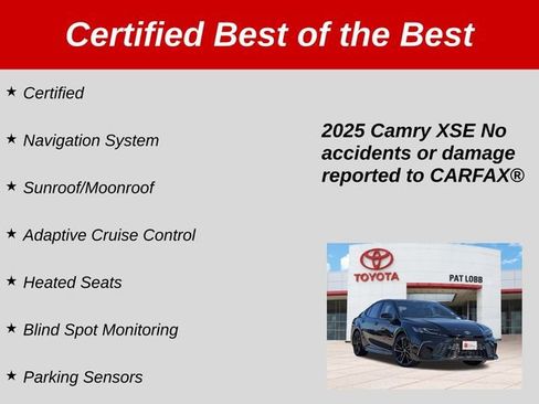Certified 2025 Toyota Camry XSE FWD image 38