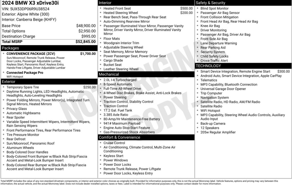 Certified 2024 BMW X3 xDrive30i w/ Convenience Package AWD/4WD image 6