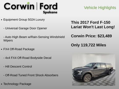 Used 2017 Ford F150 Lariat w/ Equipment Group 502A Luxury image 18
